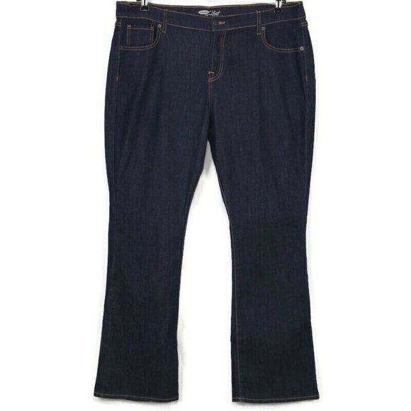 Old Navy The Flirt Bootcut Jeans Stretch Dark 18‎ x 31 - Picture 1 of 8